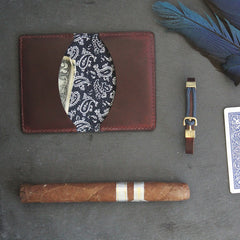 Navy Paisley Fold Wallet