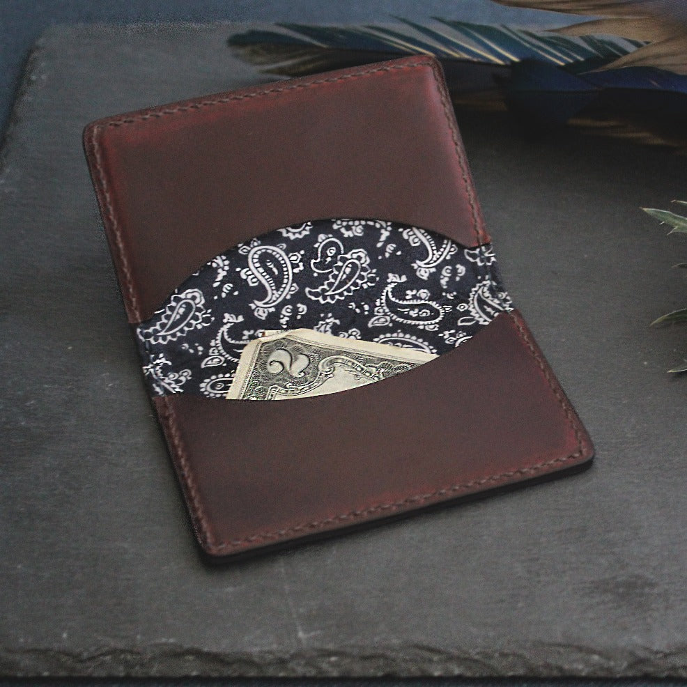 Navy Paisley Fold Wallet